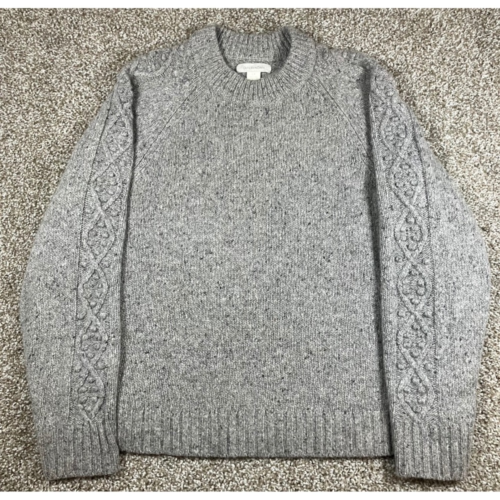 Outerknown Womens 100% Cashmere Cable Knit Sweater Grey Size Small